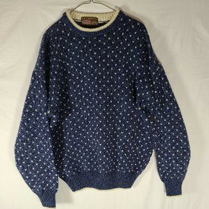 Authentic Issue 90 Men's Sweater Gray Ivory pullover crew neck wool blend XL